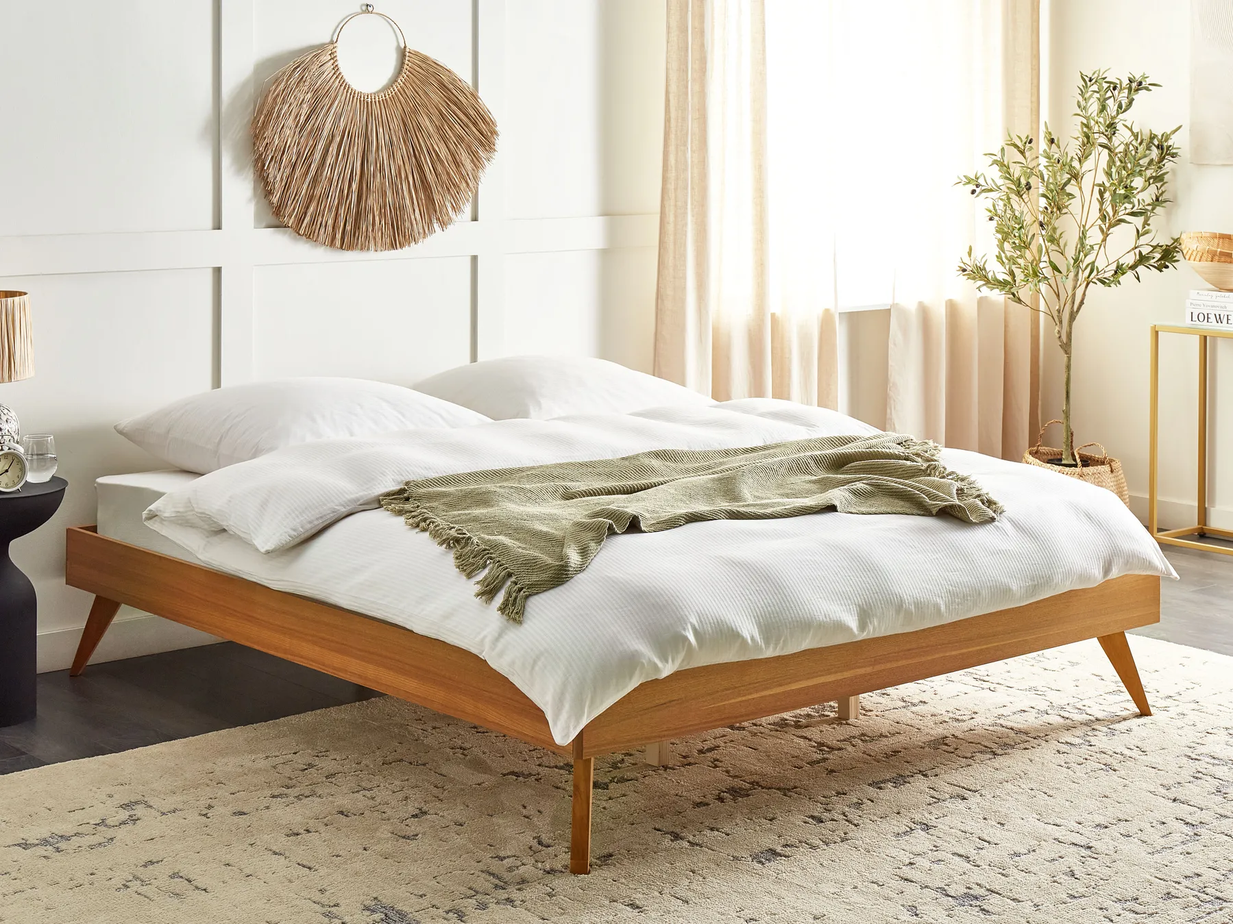 Bett ohne Kopfteil BERRIC 180 x 200 cm Naturfarbene Esche_912541