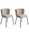 Esszimmerstuhl 2er Set MINA Stoff Taupe