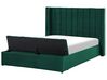 Bed with Storage Bench NOYERS Velvet Emerald Green 140 x 200 cm (EU Double)