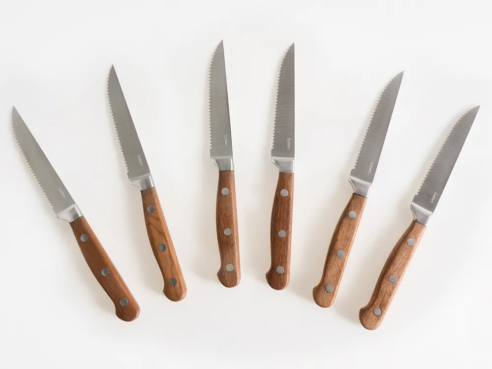 Set of 6 Steak Knives NAGANO Brown_1022934