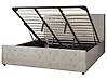 Bett mit Stauraum AMIENS Samtstoff Taupe 180 x 200 cm