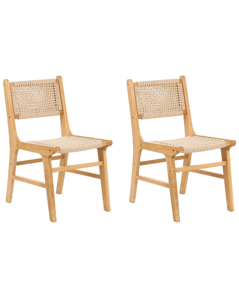 Esszimmerstuhl 2er Set OZELLA Holz Hellbraun / Beige