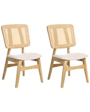 Set of 2 Dining Chairs ALCOVA Wood Light Brown_1010324