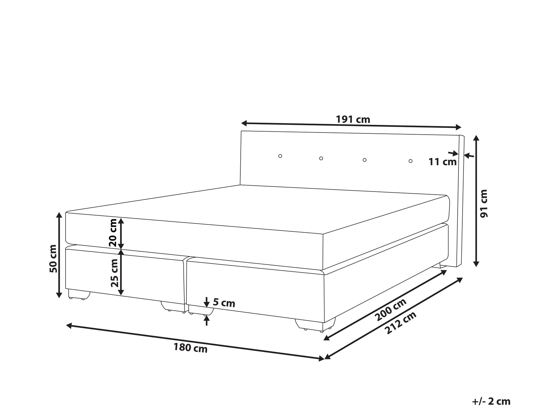 Boxspringbett Samtstoff CONSUL 180 x 200 cm Hellbeige_734690