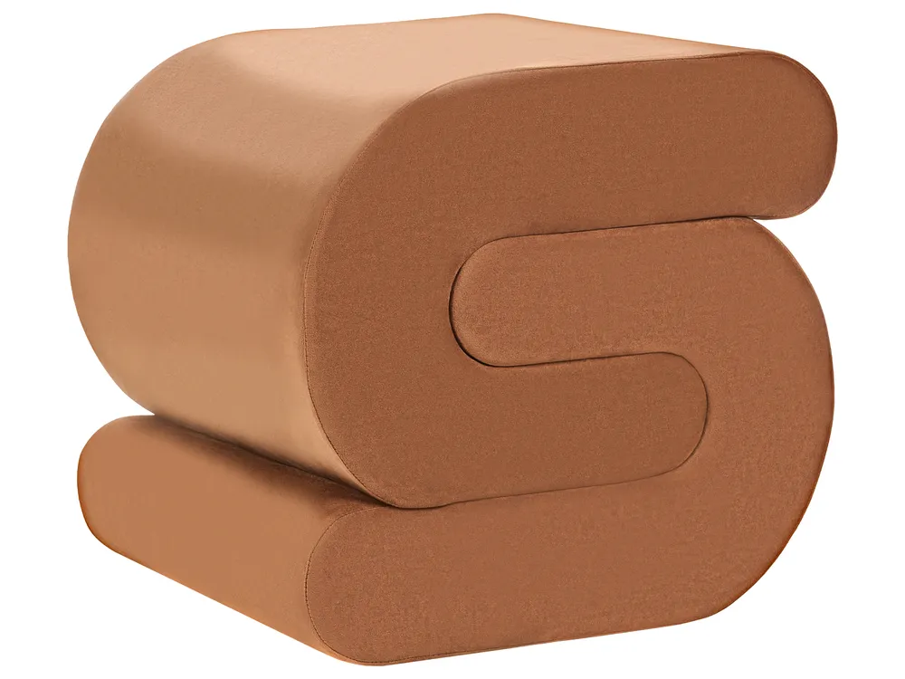 Pouf ARCADIA Samtstoff Goldbraun