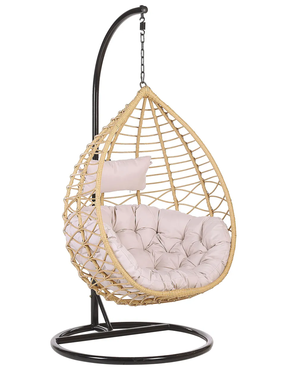 Hängesessel mit Gestell ARSITA Polyrattan Naturfarben