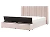 Bett mit Stauraumbank NOYERS Samtstoff Pastellrosa 160 x 200 cm