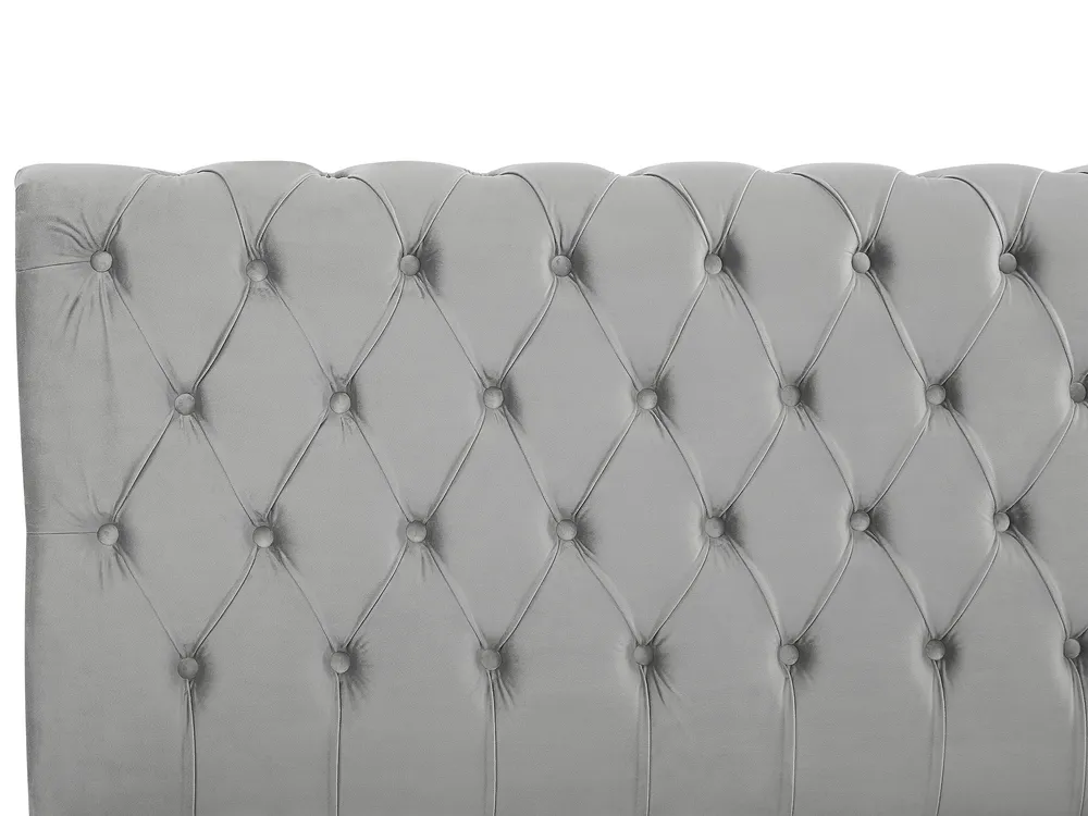 Bett mit Lattenrost Samtstoff AVALLON 160 x 200 cm Grau_694481