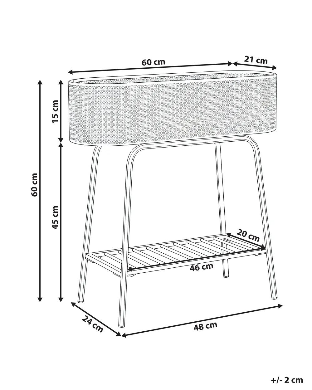 Pflanzenständer LINNAEA 60 cm Metall Weiß_1064759
