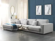 Ecksofa 5-Sitzer LOFOTEN Stoff Hellgrau rechtsseitig_900479