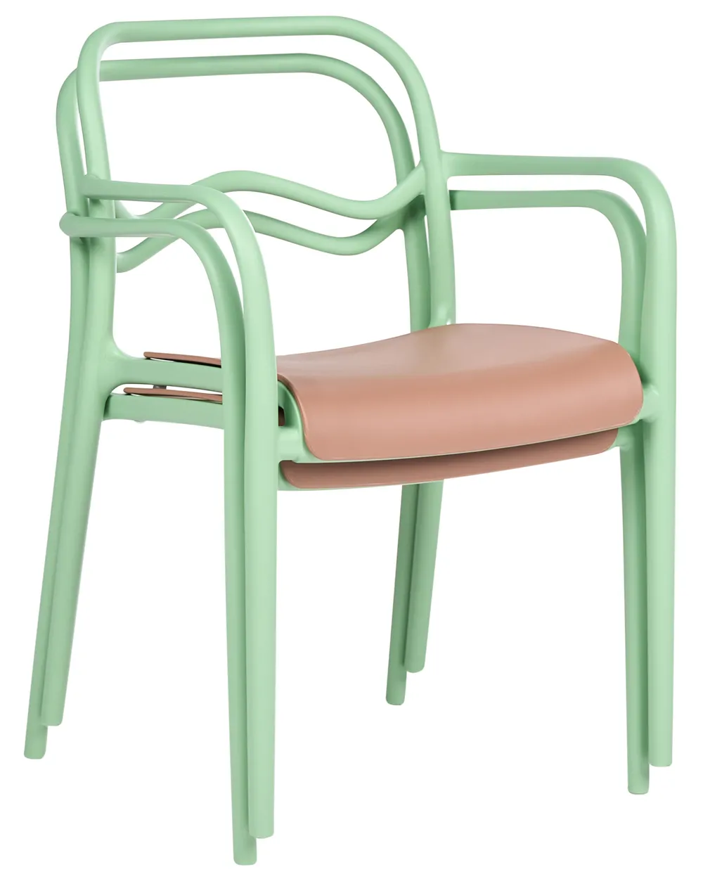Gartenstuhl 2er Set THASOS Kunststoff Grün_1045560