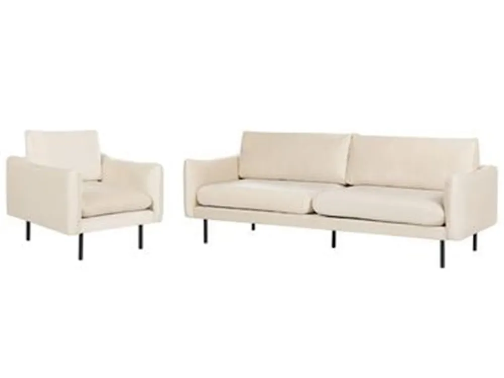 Sofa Set 4-Sitzer VINTERBRO Samtstoff Hellbeige_1183793
