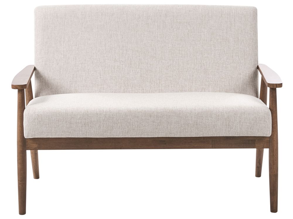 Sofa 2 Seater ESRUM Fabric Dark Brown/ Beige