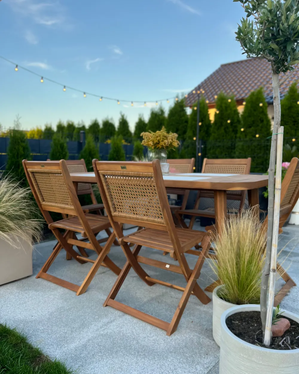 Gartenmöbel Set 6-Sitzer PARAGGI zertifiziertes Akazienholz Naturfarben_946492