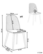 Esszimmerstuhl 4er Set EMORY Pastellrosa_876559