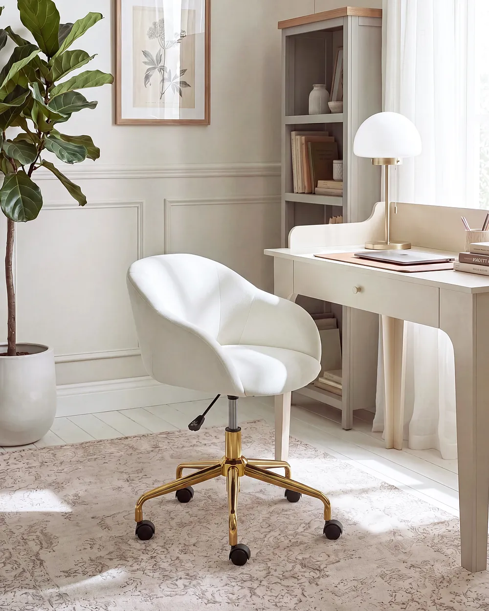 Desk Chair KENMORE Velvet Off-White_1142968