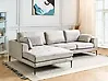Ecksofa FLAM Samtstoff Grau rechtsseitig