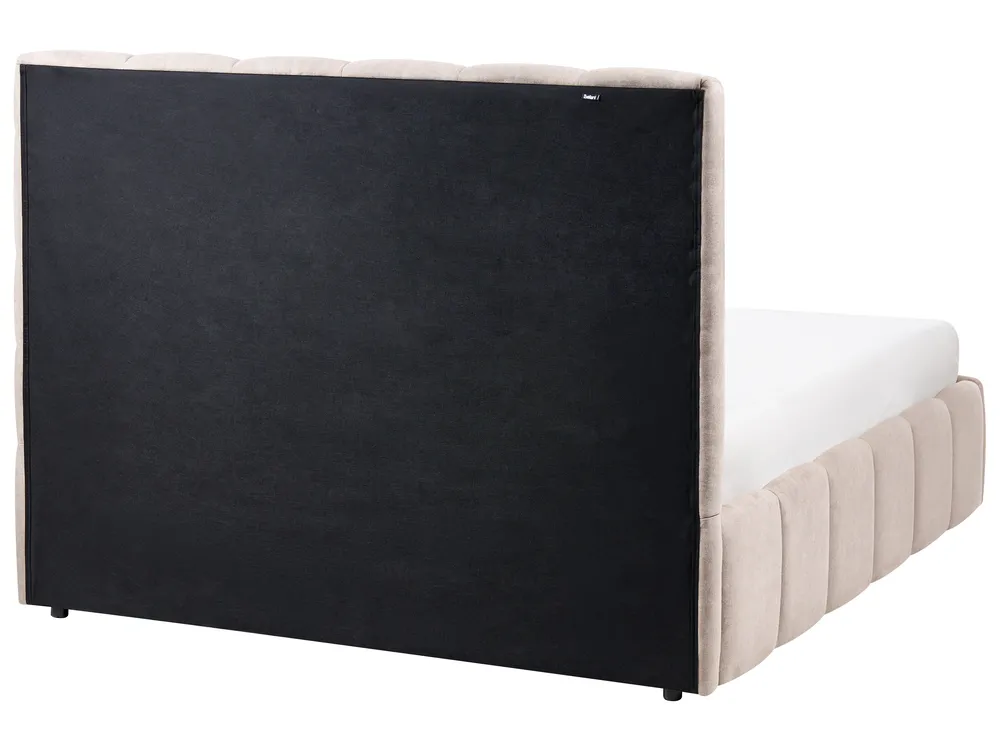 Bett mit Stauraum VAUVERT Stoff Taupe 140 x 200 cm_1093457