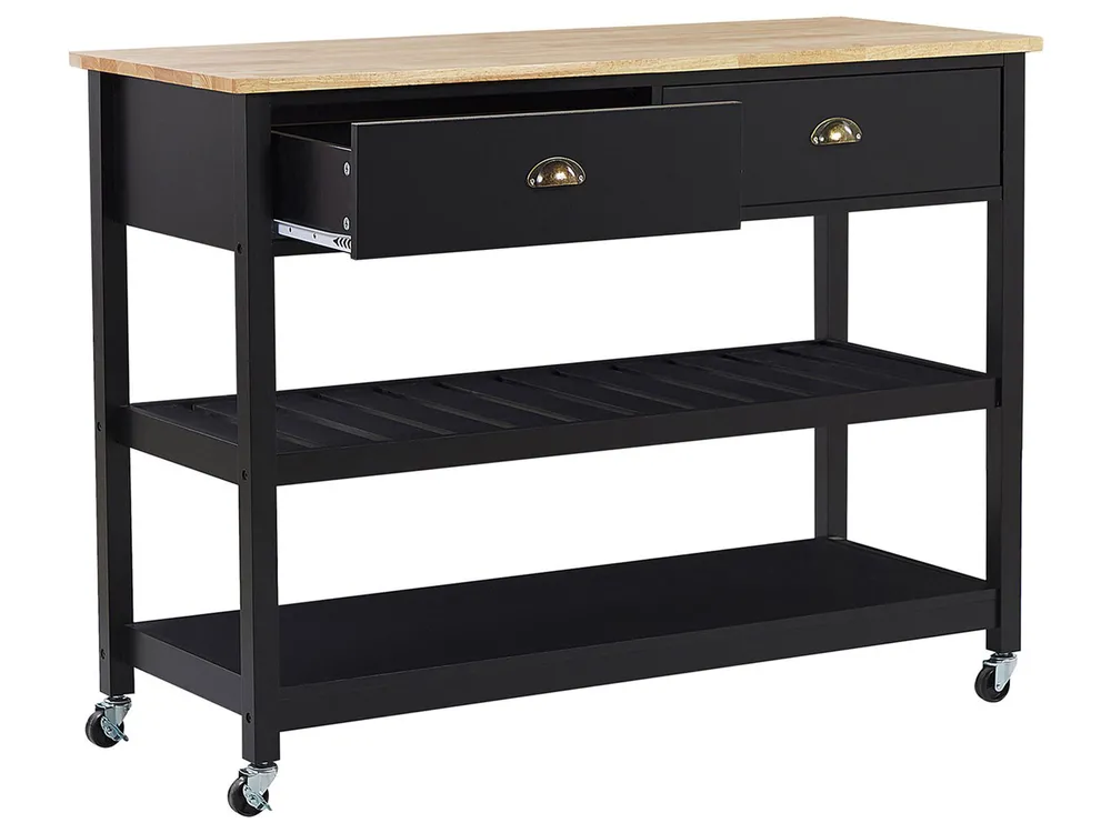 Servierwagen NAVARINO Holz Schwarz_774593