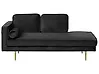 Linksseitige Chaiselongue MIRAMAS Samtstoff Schwarz