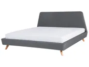 Bett mit Lattenrost Stoff VIENNE 180 x 200 cm Grau_675986