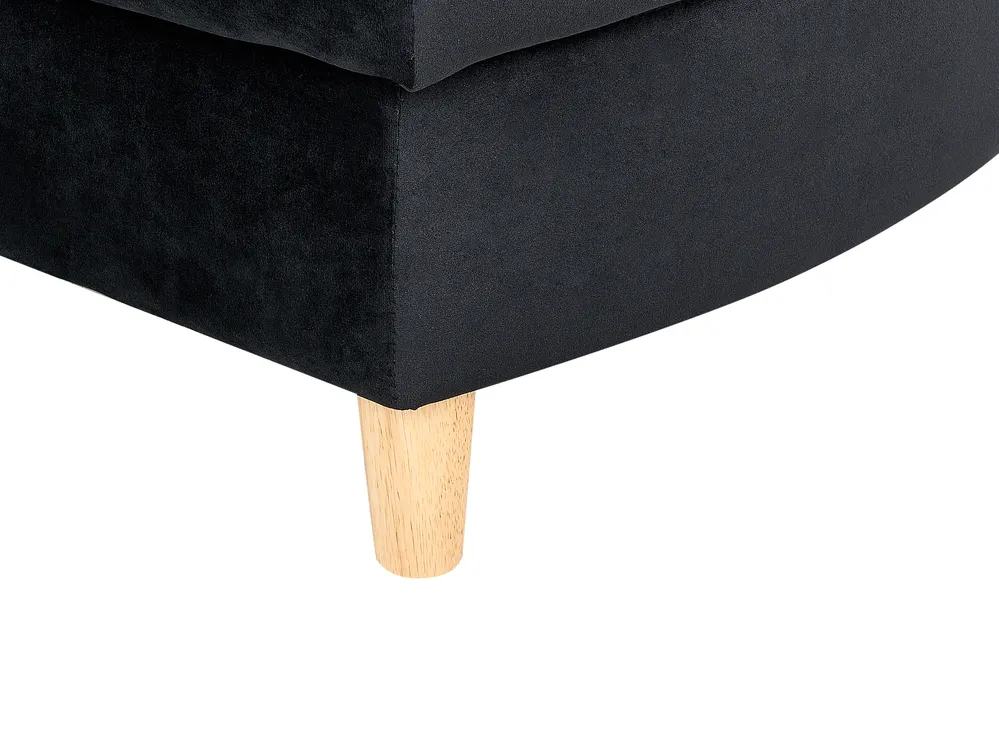 Linksseitige Chaiselongue MERI mit Stauraum Samtstoff Schwarz_914239