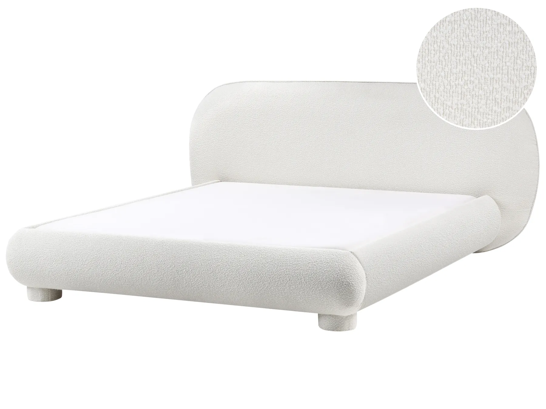 Bed Boucle BAYEL 160 x 200 cm (EU King Size) Off-White_1056389