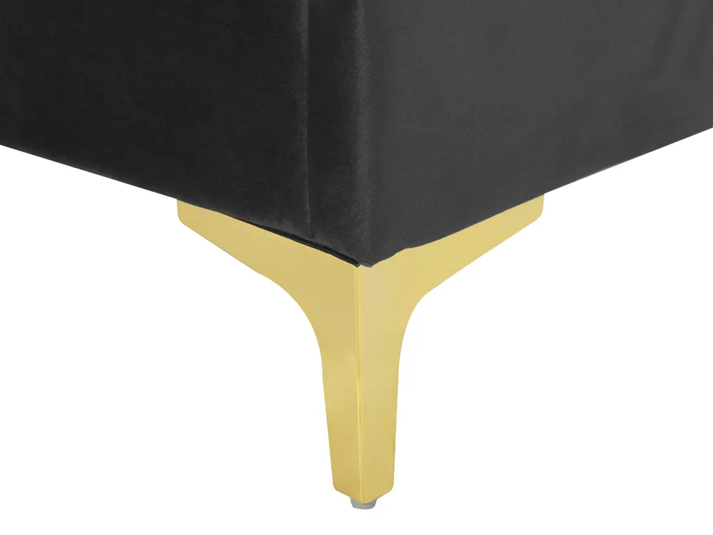 Bed Velvet LIMOUX 140 x 200 cm (EU Double) Black_867218