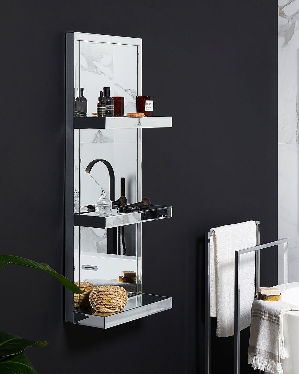 Wall Shelf GAONA Mirrored Silver