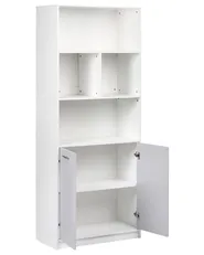 Bücherregal mit 2 Türen ZEHNA Grau / Weiß_1033236
