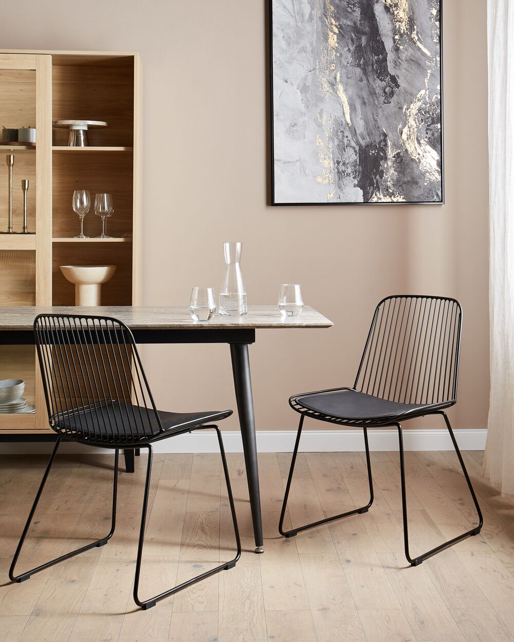 Lot de 2 chaises de salle à manger PENSACOLA Métal Noir