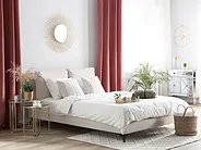 Bett mit Lattenrost Chenillegewebe MELLE 160 x 200 cm Hellbeige_1156032