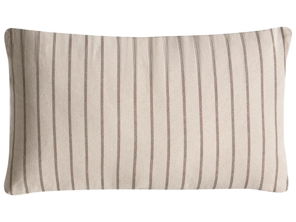 Dekokissen 3er Set MYRISTICA 30 x 50 cm 45 x 45 cm Baumwolle Beige Blumenmuster_1040104