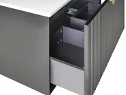 Wandmontierter Waschbeckenunterschrank mit Waschbecken BONAIRE Schwarz_1005955