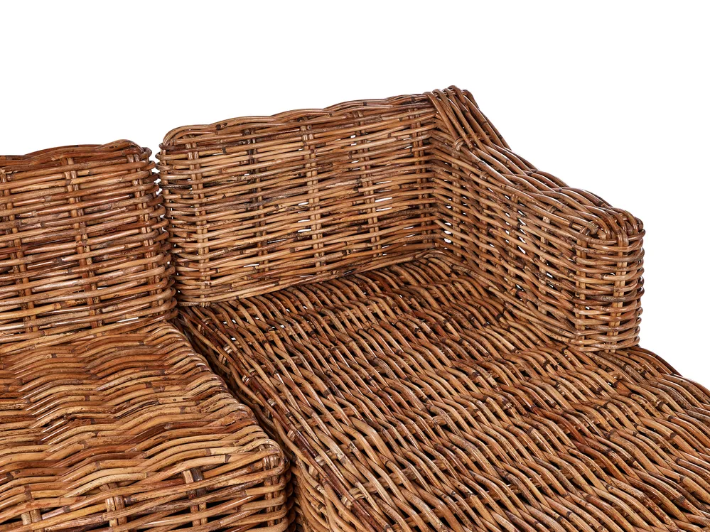 Garden Corner Sofa 3 Seater BRIATICO Rattan Natural Left Hand_928288