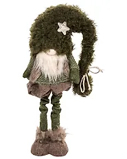 Weihnachtsdekoration 2er Set PORRAS 44-57/57-70 cm Zwerg Braun / Grün_1174996