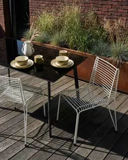 Gartenstuhl 2er Set CHIEVE Metall Weiß_1049249