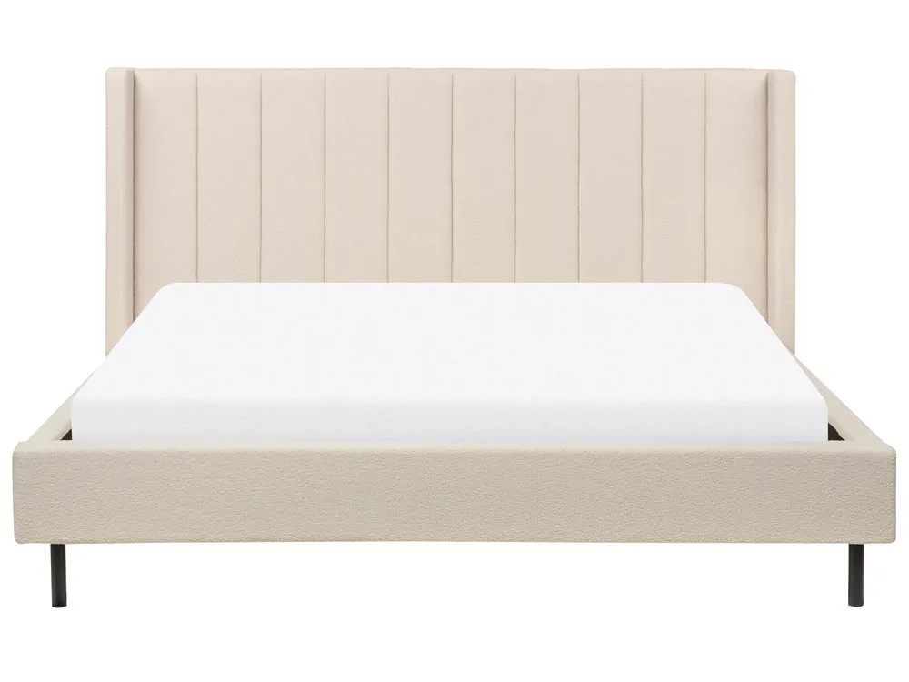 Bett mit Lattenrost Bouclé VILLETTE 180 x 200 cm Beige_882693