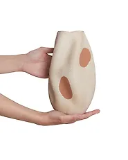 Blumenvase BATOIDEA 25 cm Steinzeug Hellbeige_1185199