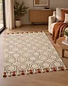 Teppich HAJIPUR Beige 140 x 200 cm Baumwolle