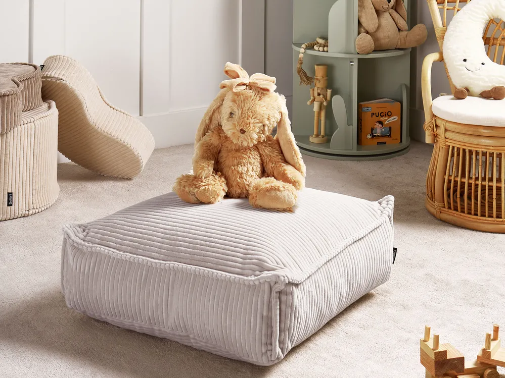 Pouf ALLOZAI Samtstoff Hellbeige