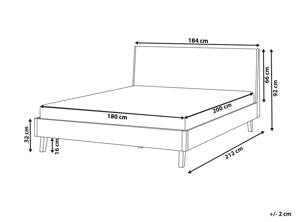 Bett mit Lattenrost WIZERNES 180 x 200 cm Helle Eiche_1055796