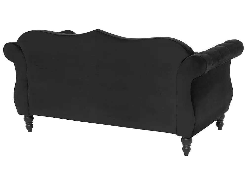 Sofa 2-Sitzer SKIEN II Samtstoff Schwarz_1161636