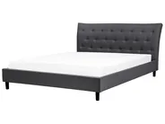 Bett mit Lattenrost Stoff SAVERNE 180 x 200 cm Dunkelgrau_708202
