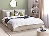 Bett mit Stauraum BAJONNA Samtstoff Beige 180 x 200 cm