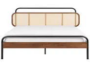 Bett mit Lattenrost Rattan BOUSSICOURT 180 x 200 cm Dunkelbraun_931143