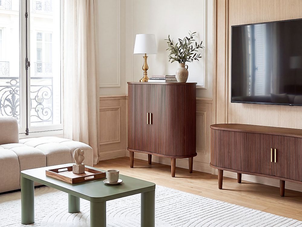 Dressoir met 2 deuren LAURA Donkerbruin