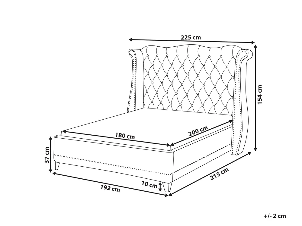 Bett mit Lattenrost Samtstoff AYETTE 180 x 200 cm Grau_752676