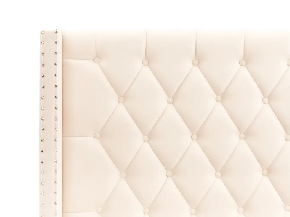 Ottoman Bed LUBBON Velvet Off-White 140 x 200 cm (EU Double)_882138