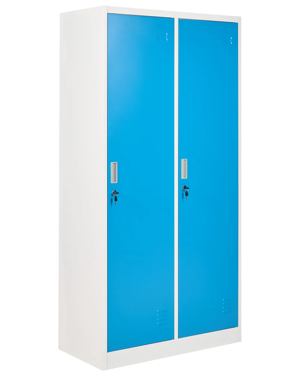 Spind mit 2 Türen ATHLETE Metall Weiß / Blau